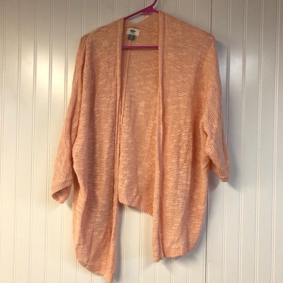 Old Navy Peach Open-Front Women's Cardigan Sweater XL Lightweight Open Knit - Picture 1 of 4